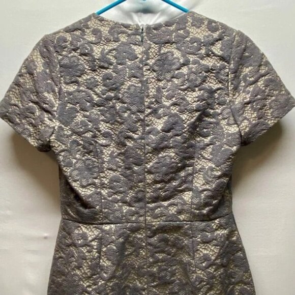 Banana Republic Dress Women's Size 4 Grey Lace Brocade Sheath Midi Fitted NWT - Picture 5 of 10